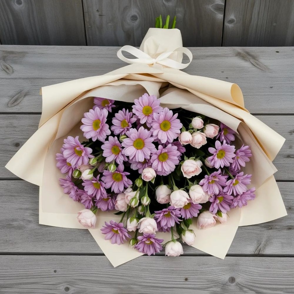 Букет цветов из: Розы и Хризантемы в Обильном