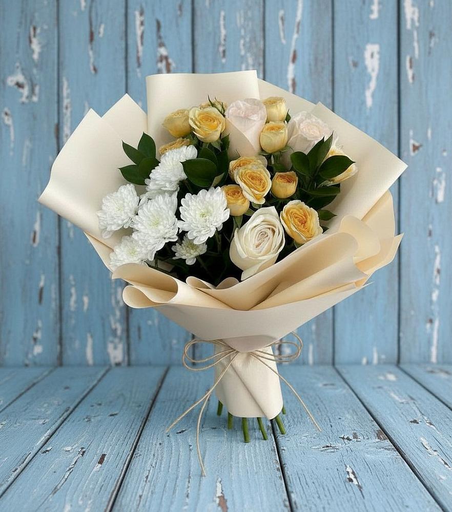 Букет цветов из: Розы и Хризантемы в Обильном