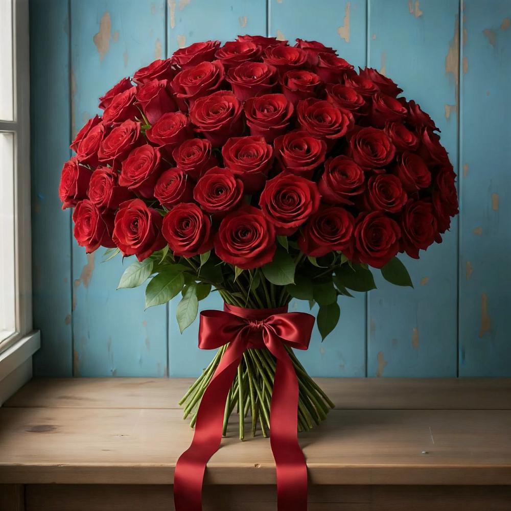 Букет Красные розы Блэк Меджик в Обильном