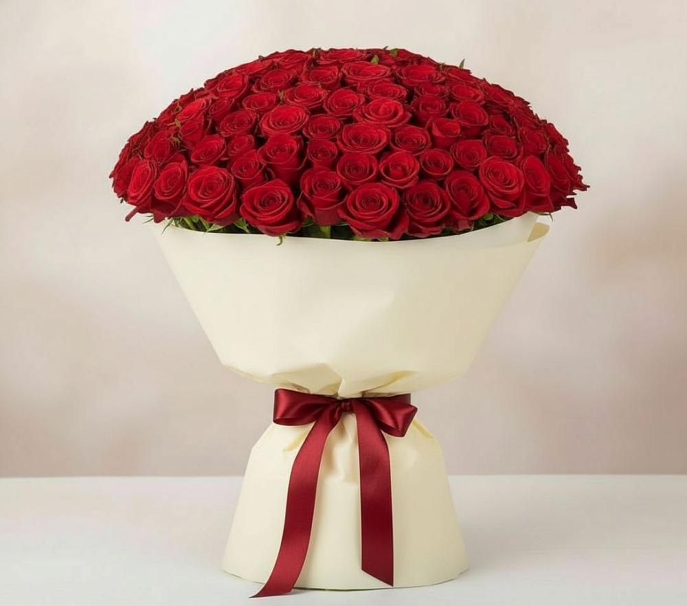Букет 101 Красная роза Милано в Обильном