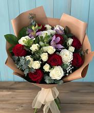 Букет цветов из:  Розы и Альстромерии в Обильном