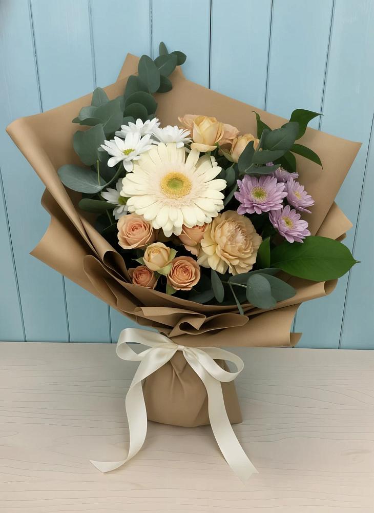 Букет цветов из: Герберы и Хризантемы в Обильном