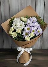 Букет цветов из:  Хризантемы и Розы в Обильном