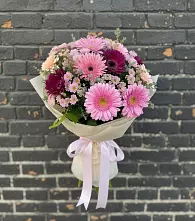 Букет цветов из:  Герберы и Хризантемы в Обильном