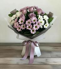 Букет цветов из:  Хризантемы и Розы в Обильном