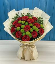 Букет цветов из:  Розы и Хризантемы в Обильном