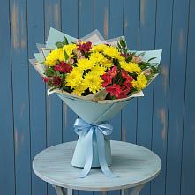 Букет цветов из:  Альстромерии и Хризантемы в Обильном