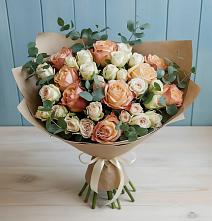 Букет цветов из:  Альстромерии и Розы в Обильном